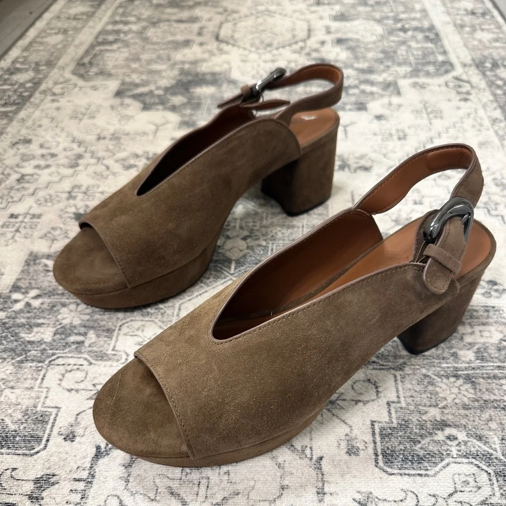 Aerosoles Style Cornelia - Comfortable Women's Platform Sandal In Brown Suede - Picture 1 of 8